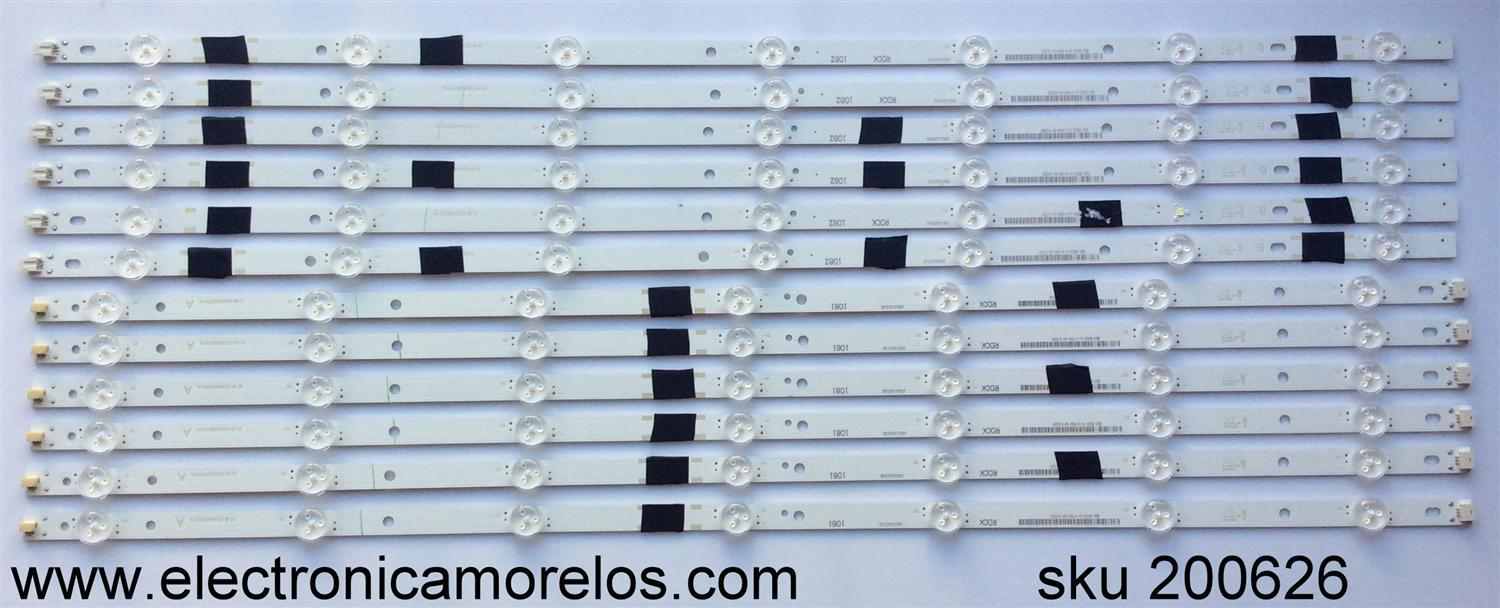 KIT DE LED PARA TV VIZIO (12 PIEZAS) / NUMERO DE PARTE IC-B-VZAA65D761A / IC-B-VZAA65D761B / PANEL LSC650FN04-G01 / MODELO E65-E0 LAUSVKAS